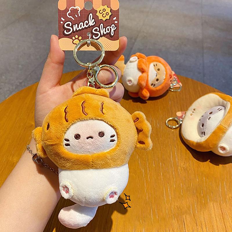 Cat Doll Keychain Plush Keychain Car Keychain Bag Pendant Cartoon Cat Earphone Pendant Bag Pendant Accessories
