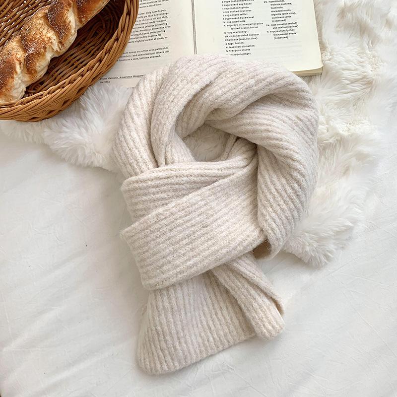 

Шарф женский осенне-зимний новый однотонный мягкий восковой универсальный простой шерстяной вязаный шарф шарф 145cm