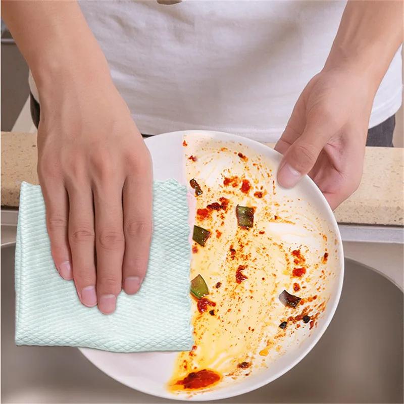 5 Stück Fischschuppen-Lappen Glasreinigungstuch-Set Ohne Wasserflecken Hausküche Spültücher
