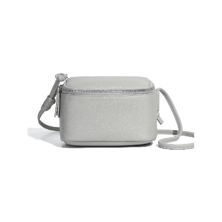 Simple and Casual Top-layer Cowhide Bag, Korean-style Shoulder and Crossbody Bag, Commuter Small Square Bag