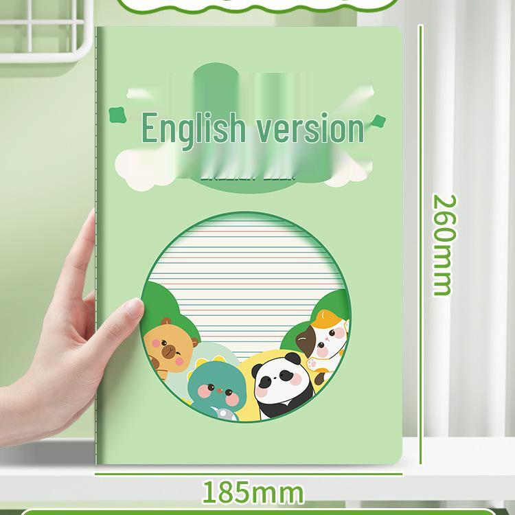 Primary School English Workbook for Ages 3-6 - Thick 16k Pages, Cartoon Cover