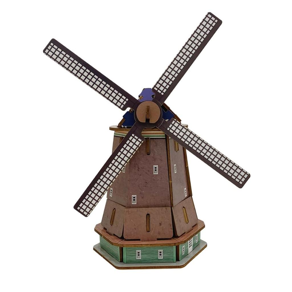 [MINDBLOCKS] Heart Building Blocks Windmill Wooden Model Building Puzzle Craft Hobby Toy DIY Mechanical Assembly Kit