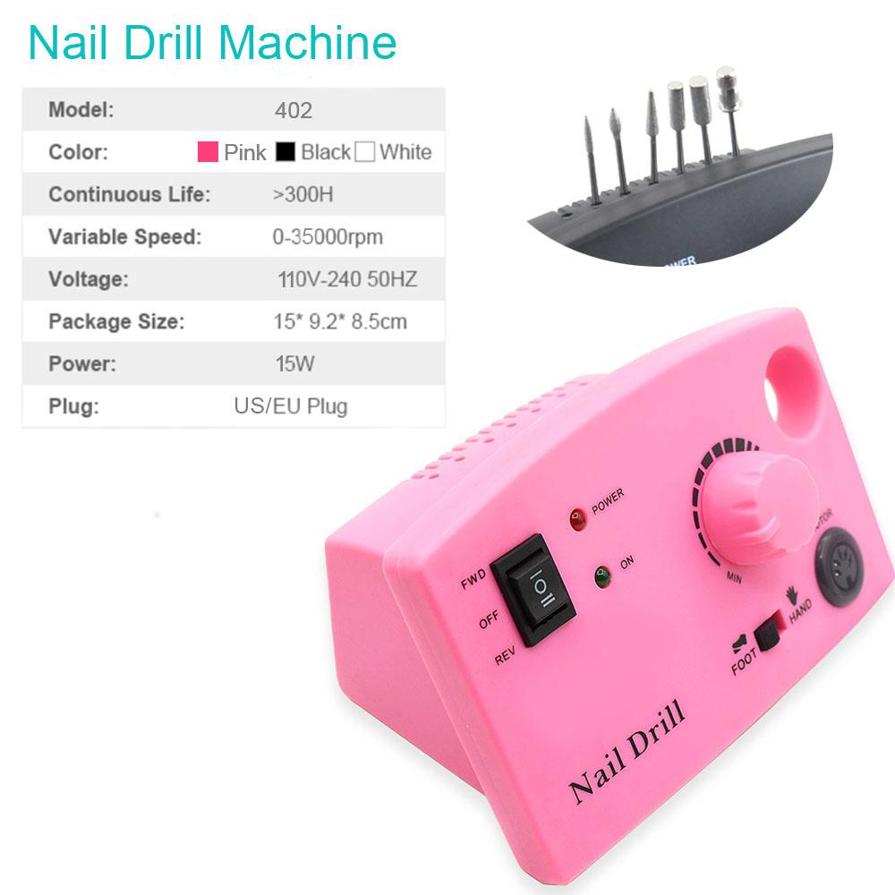Taladro eléctrico para uñas de 35000/20000 RPM, juego de máquina de manicura y pedicura, fresadora profesional, kit de herramientas para uñas