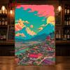 2D Flat - [2D Flat Printing] 1pc Japanese Landscape Aluminum Sign, Experience Tranquil Eastern Aesthetics, Premium Aluminum Material, 20.32X30.48 cm w