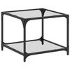 VidaXL Coffee Table with Transparent Glass Top 50x50x40 Cm Steel, Side Table, Living Room Table, Tea Table, End 845970