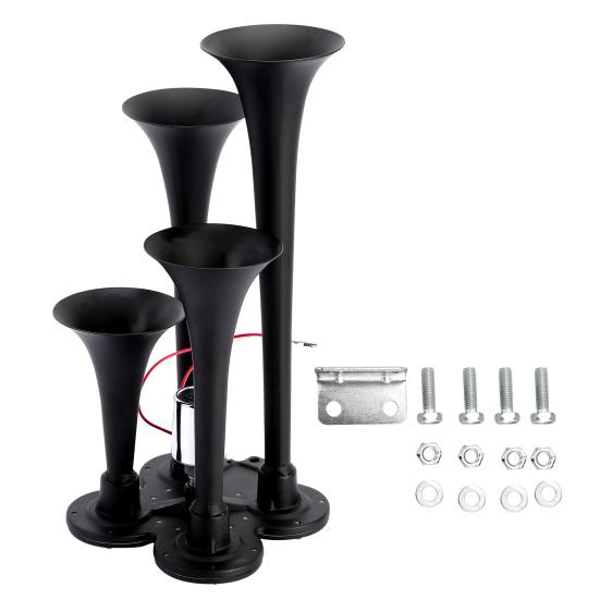 

Yousheng супер громкий электропоезд, грузовик, комплект воздушного звукового сигнала, водонепроницаемый, нержавеющий, простая установка, универсальный комплект воздушного звукового сигнала для грузовика, автомобиля, внедорожника чёрный