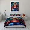 Anime Pirate Character Design Bedding Duvet Cover Set Duvet Cover Pillowcases  (1*Duvet Cover 2*Pillowcases, Without Duvet Insert)