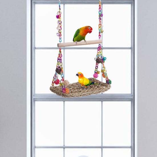 Parrot Toy Fun Exercise Stress Relief  Bird Swing Toy Durable Easy-to-attach Parrot Hammock Bird Supply