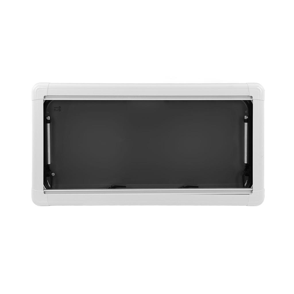 RV Push Out Window L1000 H500mm with Sunshade Curtain 75° Opening Angle Acrylic Glass Anti UV Alumin
