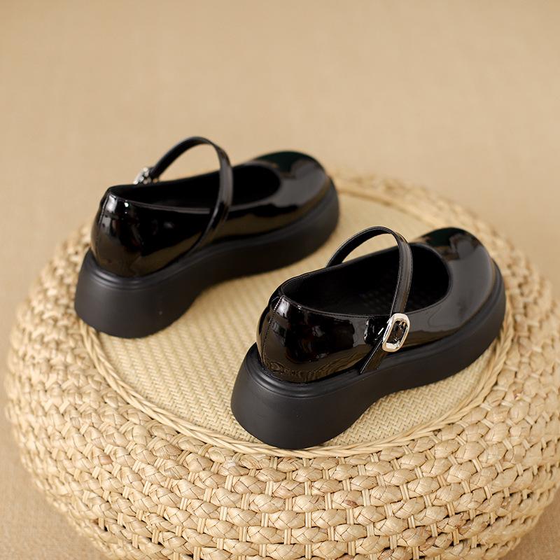 

White Genuine Leather Mary Jane Women s Summer Loafers, British Style, Thick Sole, Size 34, Perfect with Skirts. EUR33