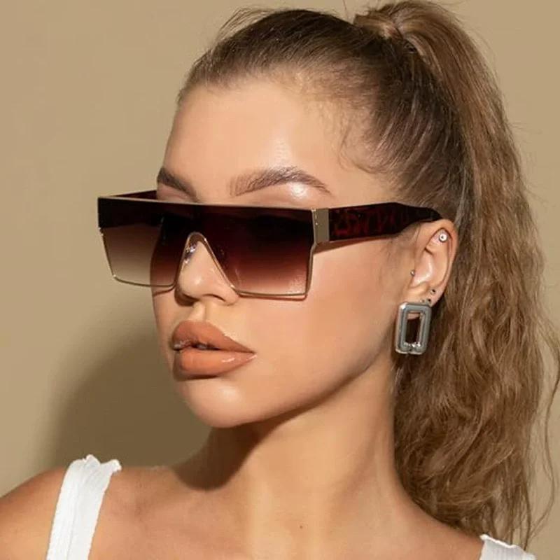 Fashion Square Sunglasses Women Luxury Brand Glasses Men Vintage Metal Frame Siamese Sun Glasses Shade UV400