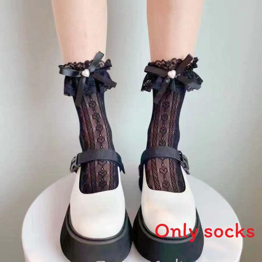 Lolita Lace Trim Socks With Breathable Nylon For Cute Summer Fashion