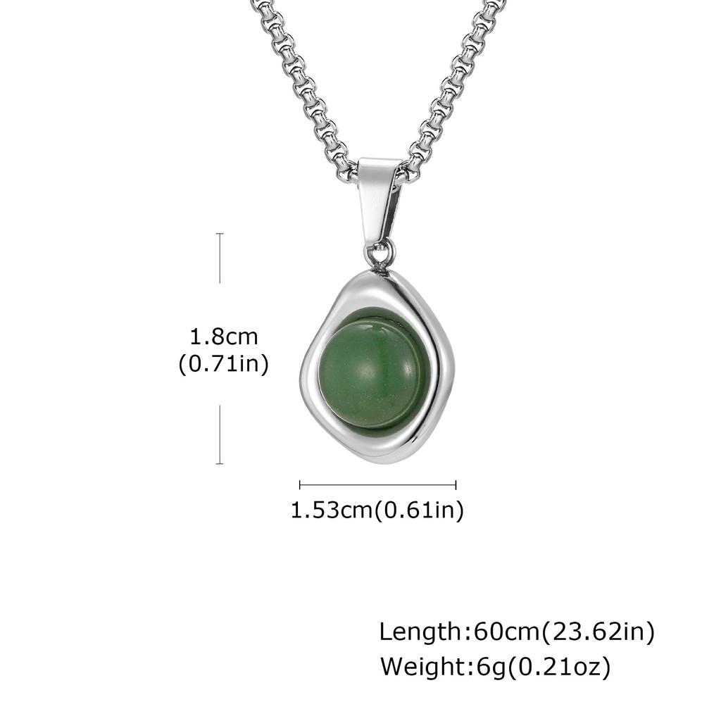 Accessories Men'S Stainless Steel All-Light Irregular Natural Tiger'S Eye Stone Agate Stone Pendant Necklace Pn-2189