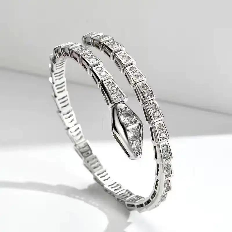 Versatile, Retro Snake Bracelet Color Snake Bone Micro-encrusted Zircon Bracelet Spirit Snake