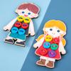 Children's Threading Toy Montessori Enlightenment Training Life Skills Teaching Aids Clothes Threading Game Wooden Fun Toy Gifts