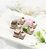 moin moin Miniature Scale Cake Sweets Figure Set Coffee Food Realistic Delicious Tableware Green Dollhouse Wood Random 2307mini23 1/6 & (Wood Plate, &