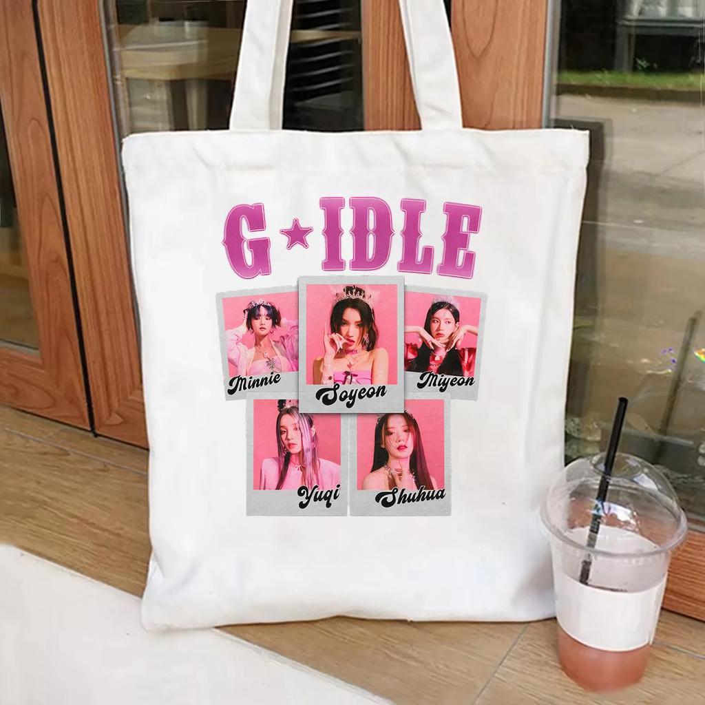 Collage Harajuku Printed Tote Bag Tote Bag Women's Popular Korean Group Canvas Shoulder Bag