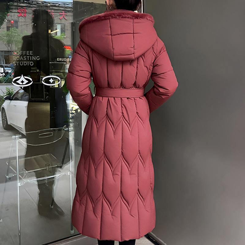 Plus Size L-7XL Fashion Winter Jackets Woman Long Parkas Hooded Loose Thick Warm Overcoat Casual Women's Coats With Belt