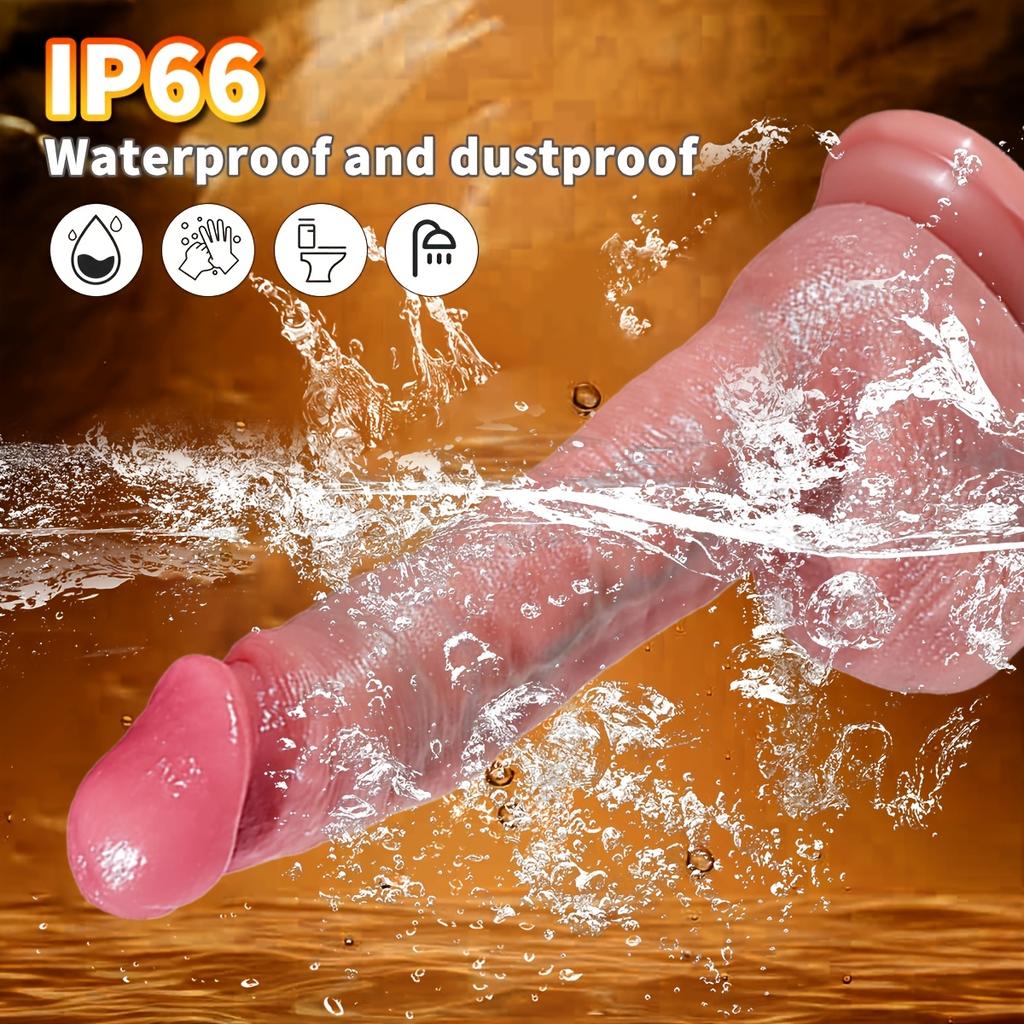 Rechargeable Realistic Dildo Vibrator with Suction Cup - G-Spot Stimulation, Liquid Silicone, Battery Powered (1200mAh), Ideal for Couples & Women