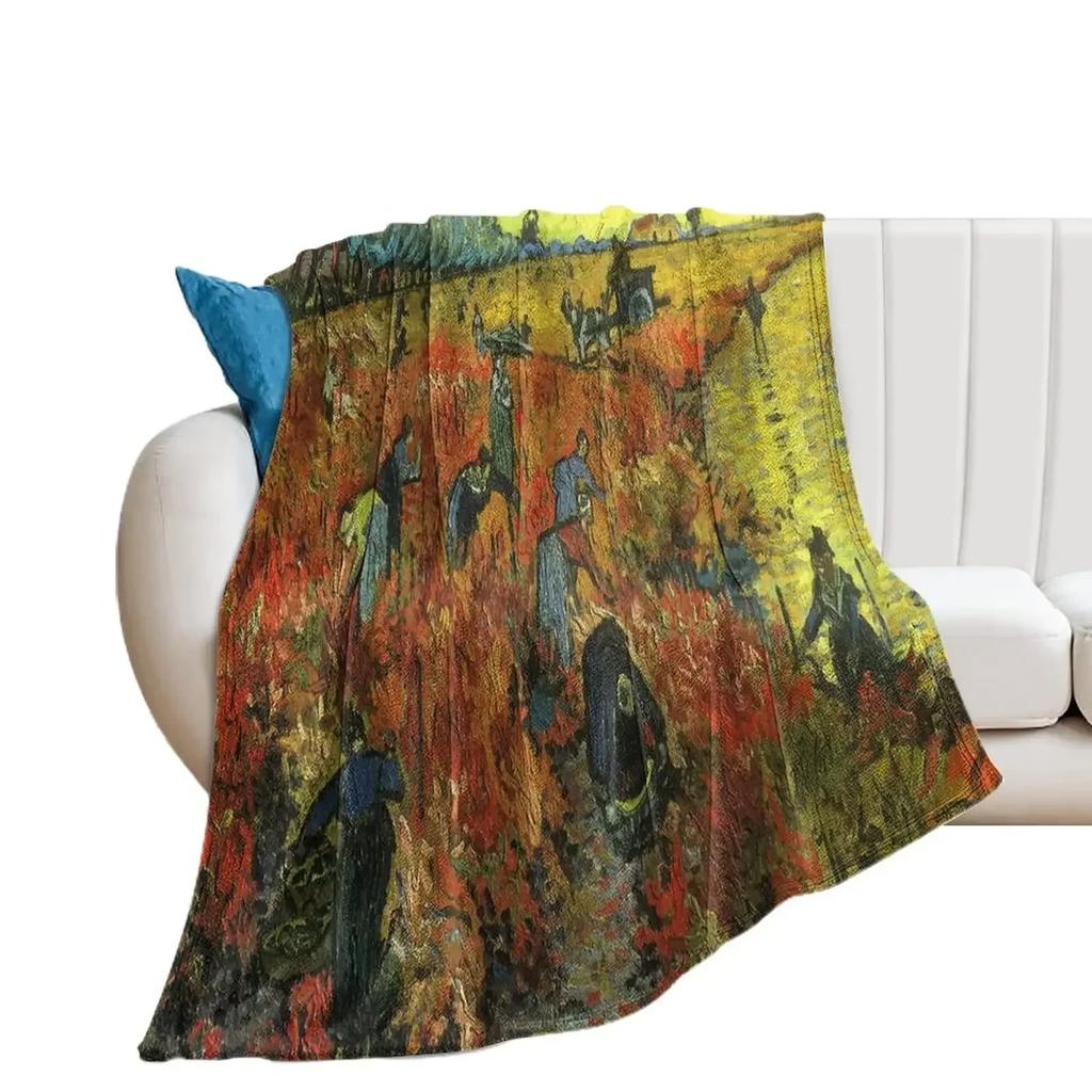 Van Gogh Gwieździsta Noc Miękki Ciepły Koc Flanelowy Koc na Łóżko Koc na Każdą Porę Roku na Kanapę Łóżko Sofę Jesienną Drzemkę Podróż