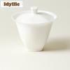 160ml Jade Mud White Gaiwan Aesthetic Tea Tureen Household Tea Bowl With Lid Kit Tea Brewing Cover Bowl Teaware Decoration Craft