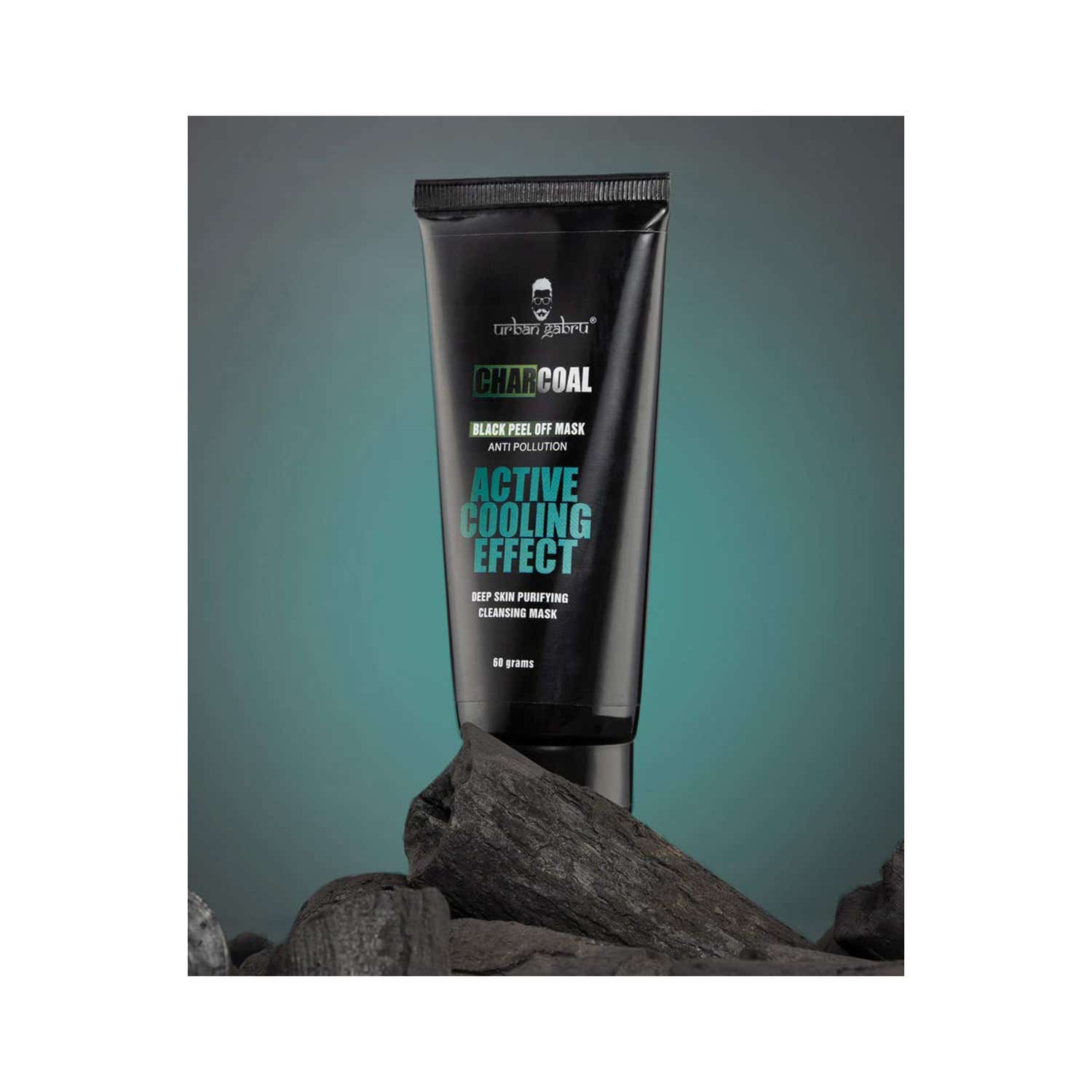 UrbanGabru Charcoal Black Peel Off Mask 60 gm for Men & Women Deep Skin Cleansing