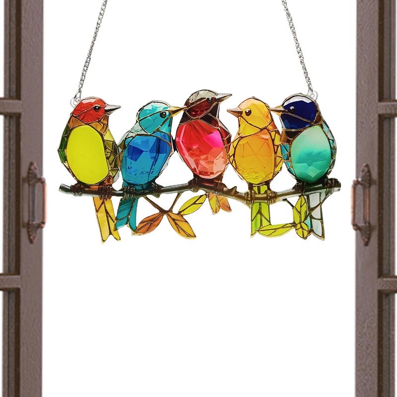 Bird Shaped 2d Acrylic Pendant Chain Home Window Decoration Handmade Acrylic Interior Window SuncatcherHome Indoor Decor