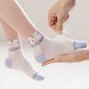 5 Pares Meias de Cristal de Verão para Crianças Menina Meias Finas de Malha Respirável Cano Médio Meias Macias Confortáveis Calçado de Bebê Meias Fofas para Crianças