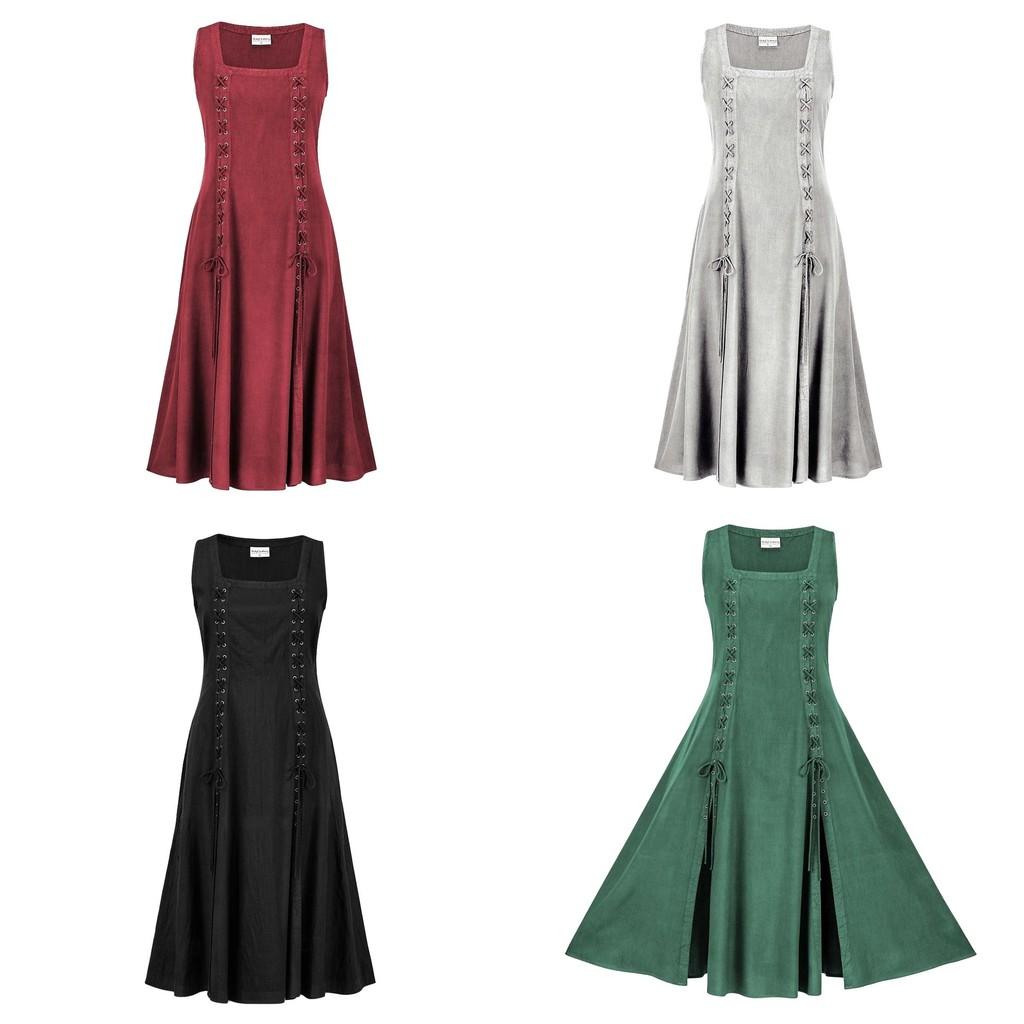 Medieval Renaissance Linen Cosplay Dress With Polyester Blend For Halloween Fans And Cosplayers