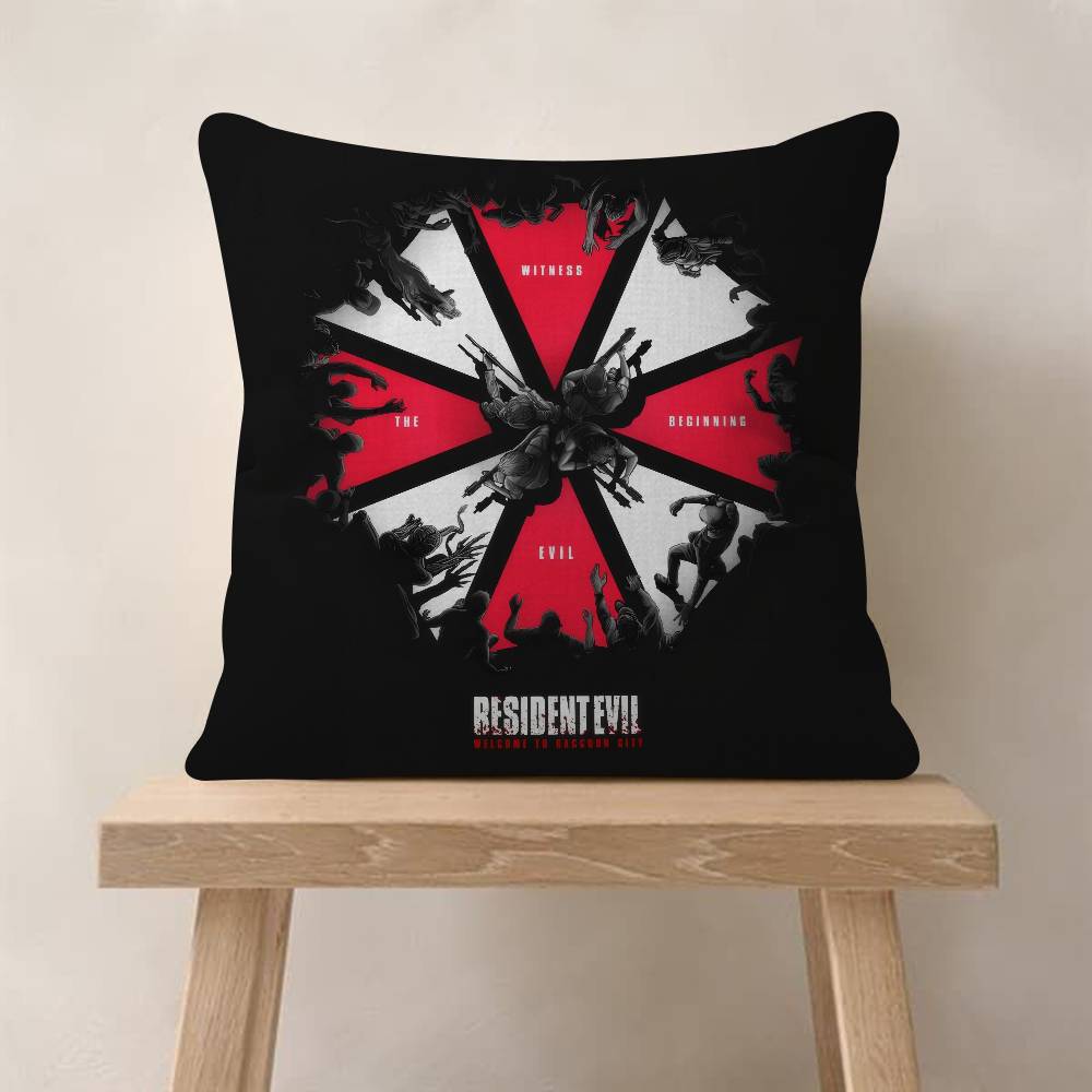 Game R-Resident E-Evil U-Umbrella Double-Sided Printed Pillow Cover Short Plush Suitable Living Rooms Sofas Throw Cushion Cover