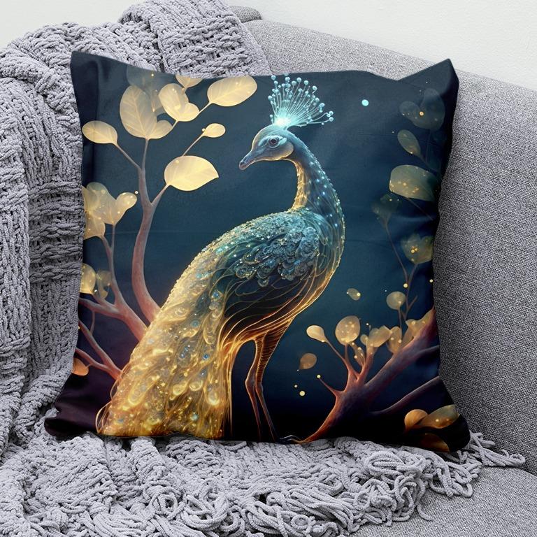 

Декоративная наволочка с принтом павлина для спальни, гостиной, квадратная подушка, наволочка 40x40cm