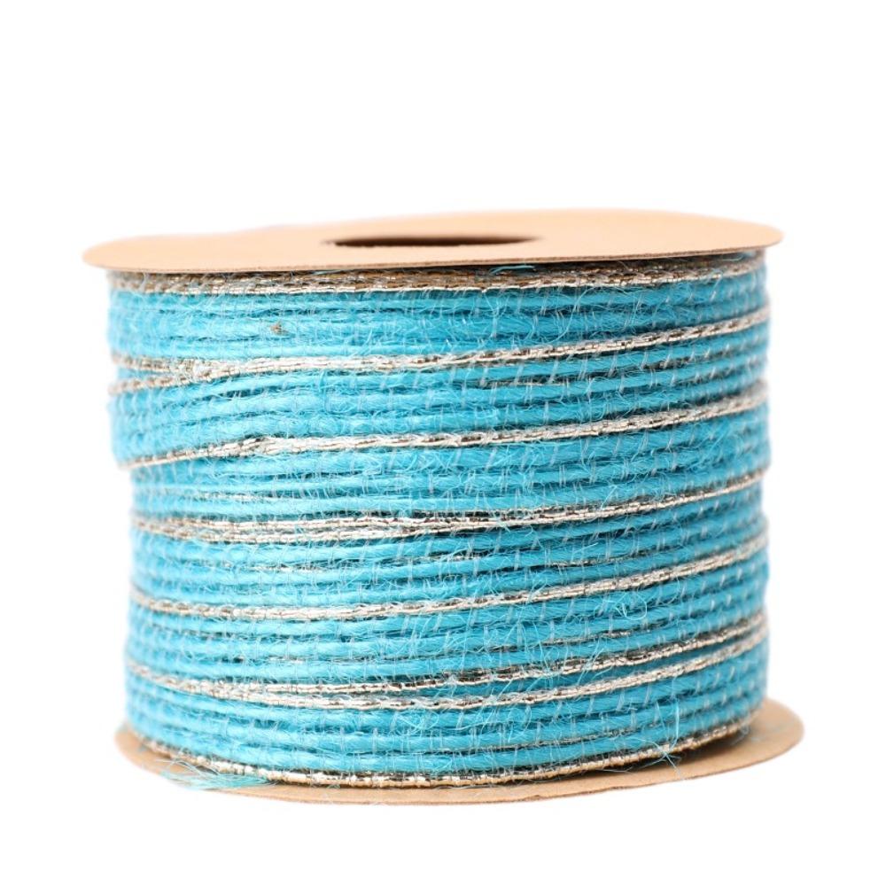 

10M/Roll Retro Linen Ribbon Shining DIY Craft Gift Wrapping Ribbon Coarse Texture Eco-Friendly Wedding Decor Webbing Bow Tie - светло-синий