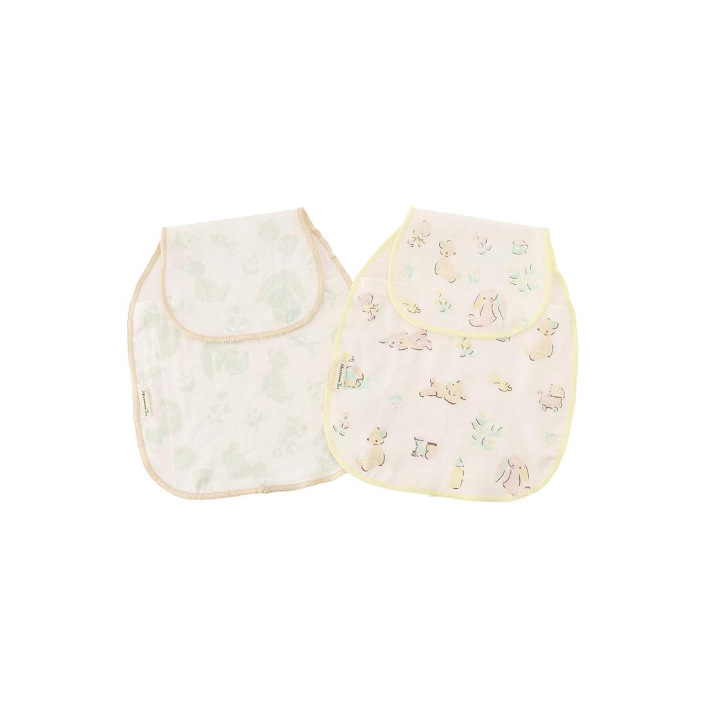 Afternoon Tea Living HY32 Animal Print Gauze Bib of White Sweat-Absorbing (Set 2)