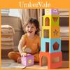 Ensemble de Blocs à Empiler Éducatifs en Bois Pour Tout-Petits Avec Formes Géométriques et Jeu Cognitif