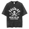 Classic Funny Movie The Goonies Never Say Die Vintage Washed T Shirt Best Famous Skeleton Graphic T-shirt Oversized Tshirt Unisex