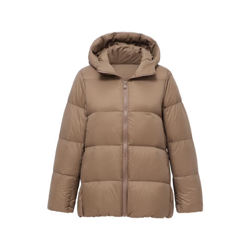Autumn and winter light down jacket women's white duck down short thickened bread jacket loose hooded jacket