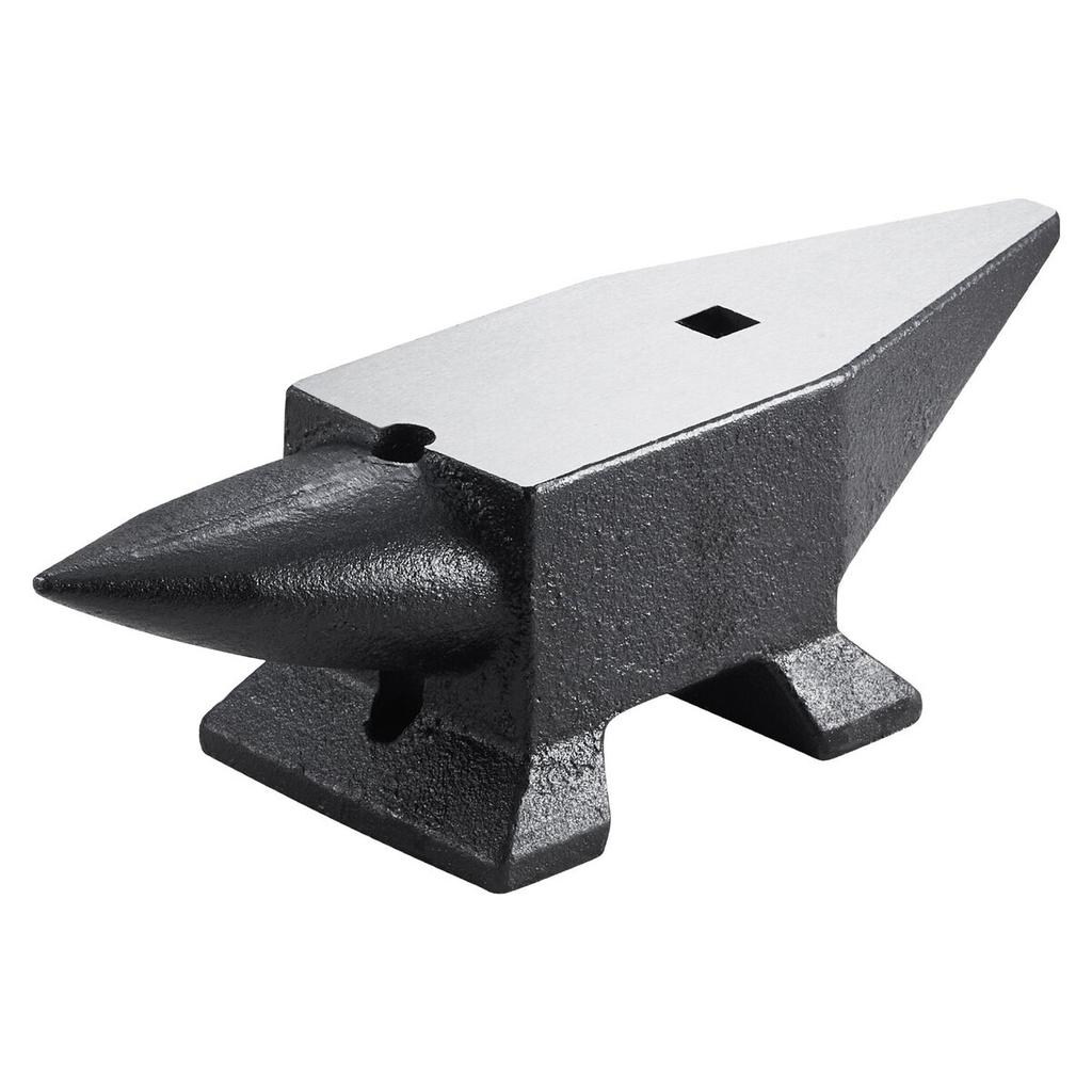 Cast Steel Anvil, 22 Lbs(10kg) Single Horn Anvil with Large Countertop and Stable Base, High Hardness Rugged Round Horn Anvil Blacksmith, for Bending,