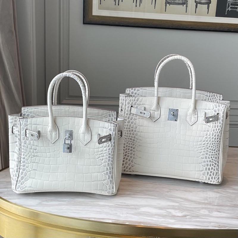New leather diamond-encrusted white crocodile pattern platinum bag shoulder crossbody portable women s bag tide