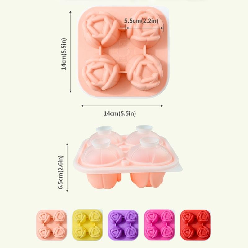 Multifunctional Silicones Molds for Ice Cubes with Tulips Flower Pattern for Home Parties and DIY Projects