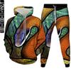 Hoodie+Trousers 2Pc Set Sportwear Horror Animal Snake 3D Print Men Women Hollween Clothing Tracksuit Casual Suit Plus Size S-6XL