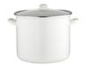 High Smooth Enamelled Pot 28cm 14L With Lid Cream