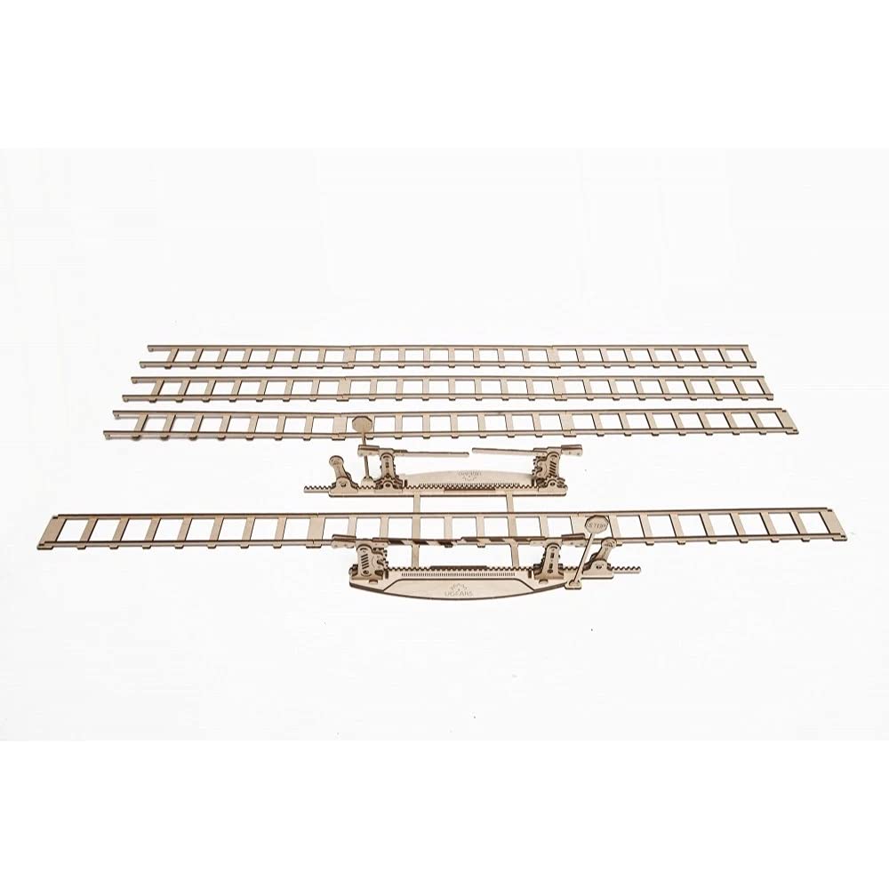 Ugears Set mit Schienen mit 70014 Holzspielzeug 3D-Puzzle Kreuzung;