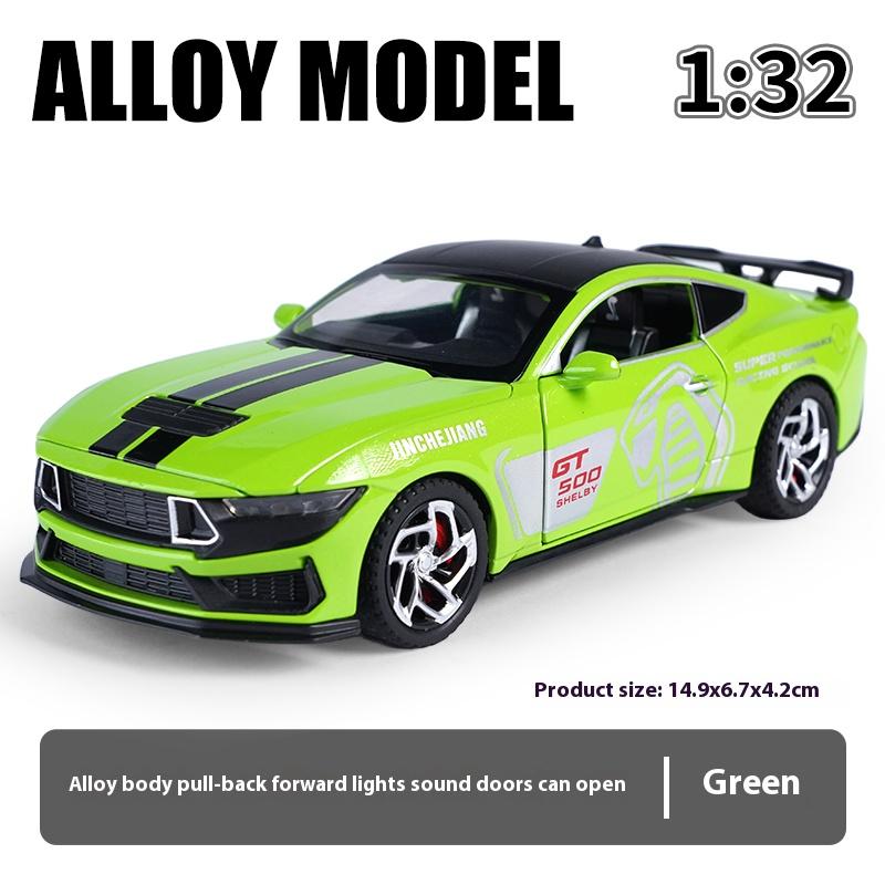 1/32 Mustang GT500 Alloy Die-cast Car Model Return Force Forward Simulation Sound and Light Children's Toy Car Boy Gift