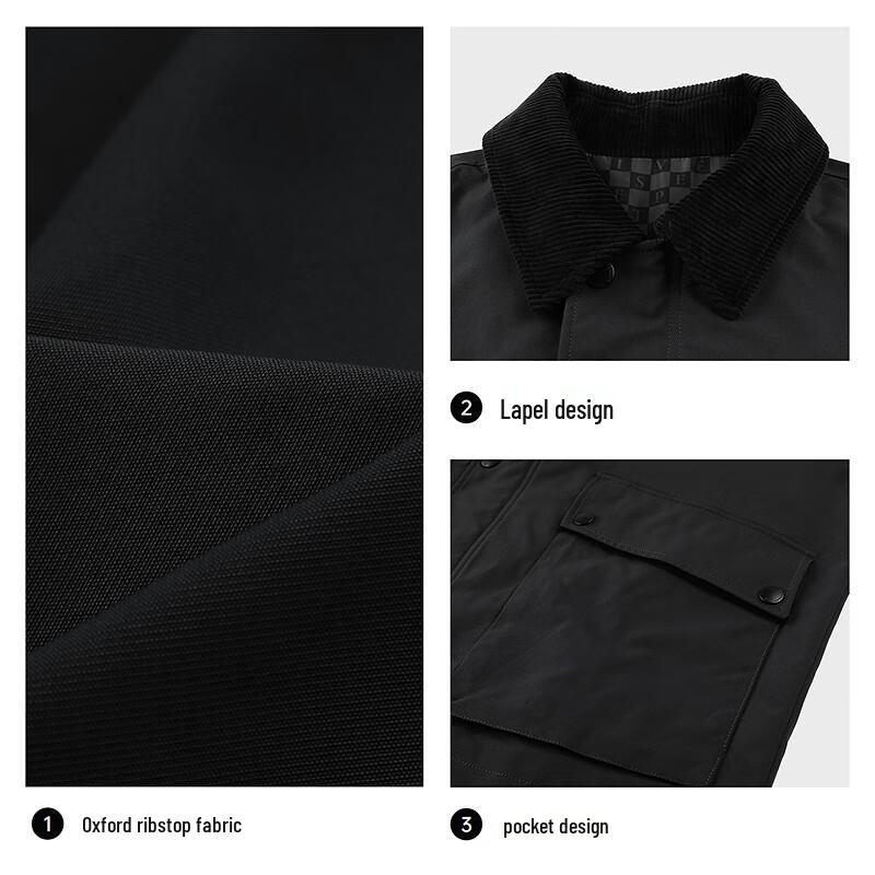SEPTWOLVES Men's Striped Lapel Workwear Jacket