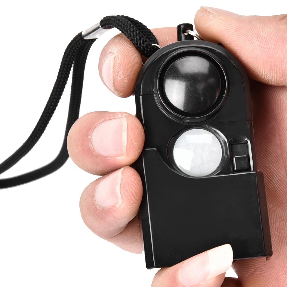 120dB Personal Alarm Security Alarm Girls Self Protection Anti Wolf with LED Light Black