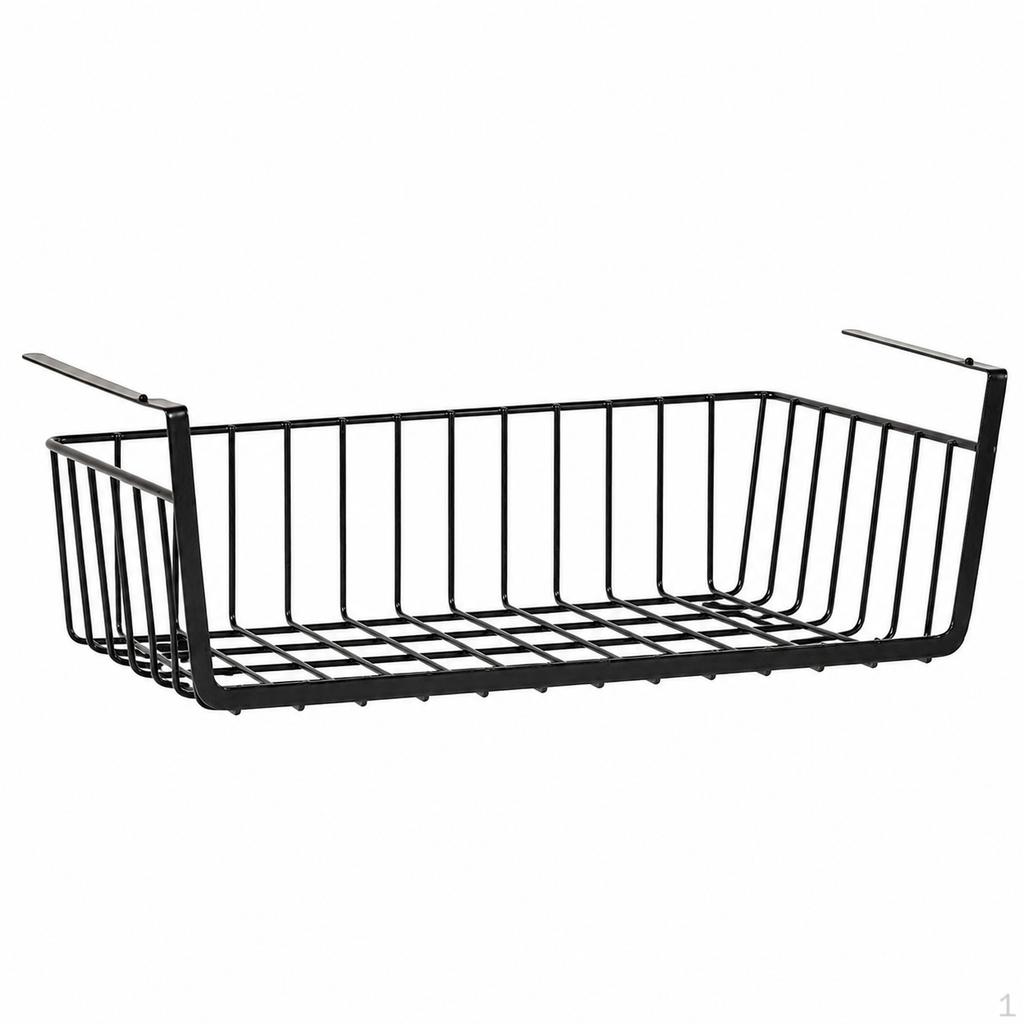 Under Shelf Storage Basket, Metal Wire Organiser, Hanging Basket for Kitchen, Cupboard,