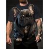 Men's French Bulldog Print T-Shirt Casual Short Sleeve Dog Graphic Tee Shirt Streetwear Cool Animal Pattern T Shirts Tops
