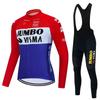 Unisex Long Sleeve Fleece-Lined Cycling Jersey Mountain Road Bikes Wear