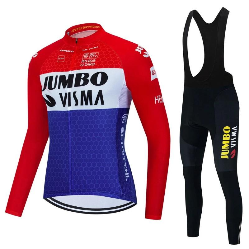 Unisex Long Sleeve Fleece-Lined Cycling Jersey Mountain Road Bikes Wear
