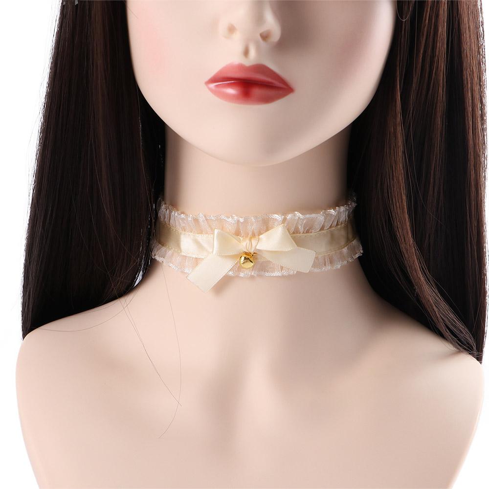 For Girls Temperament Woman Clavicle Chain Korean Necklace Bow Bell Necklace Cosplay Neck Jewelry